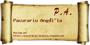 Pacurariu Angéla névjegykártya
